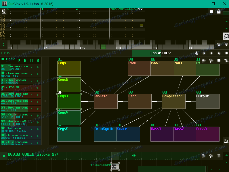 Интерфейс SunVox