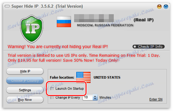 Spuštění při spuštění systému Windows v režimu Super Hide IP