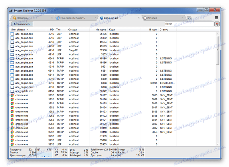 Połączenia w Eksploratorze systemu