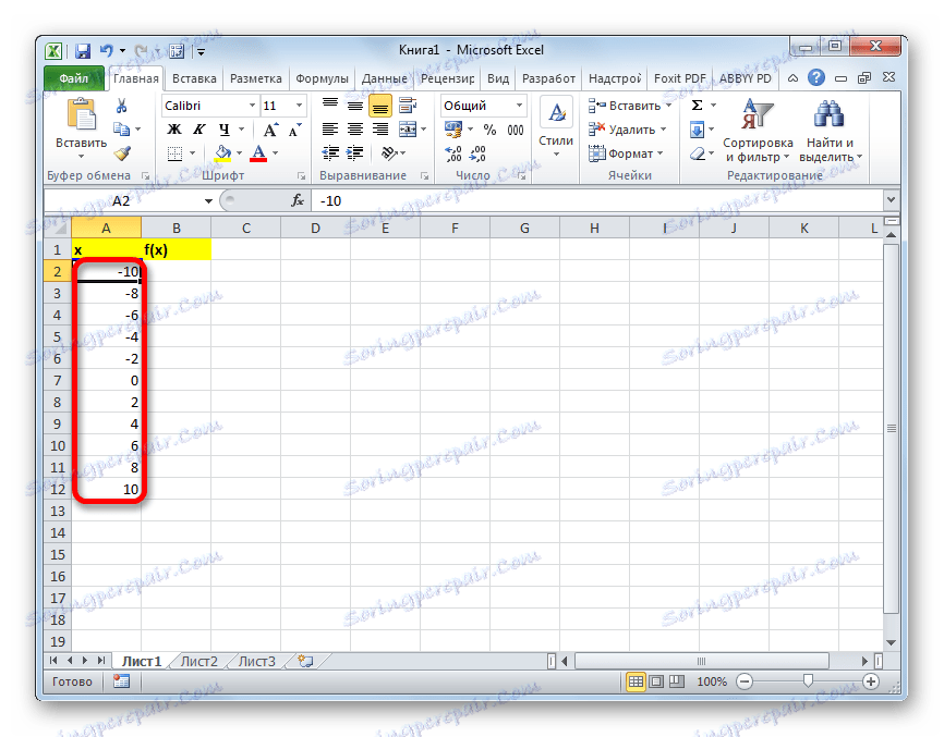 Excel таблица данных