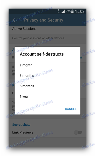 Nastavitve samodejnega računa v Telegramu