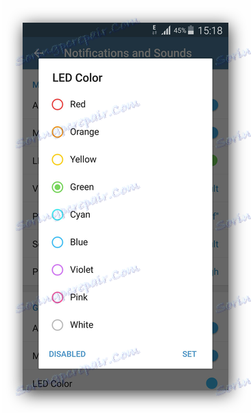 Nastavitve LED v Telegramu