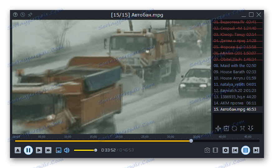 Přehrávání souboru videa mpg v okně lehké slitiny