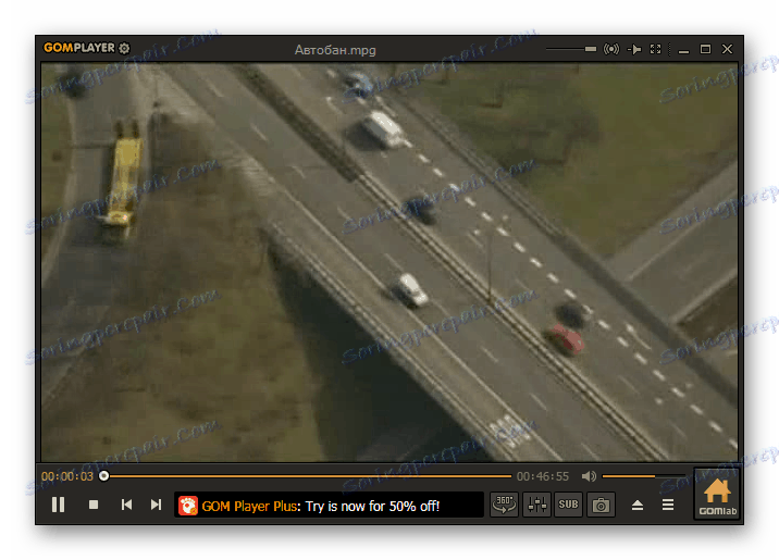 Přehrávání souboru videa mpg v okně programu GOM Player
