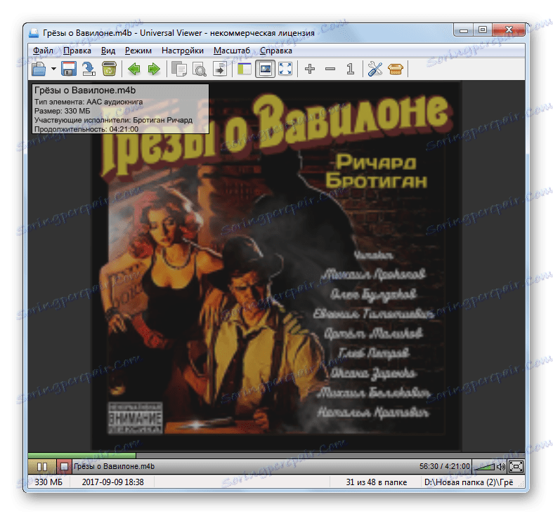 Odtwarzanie audiobooka M4B w Universal Viewer