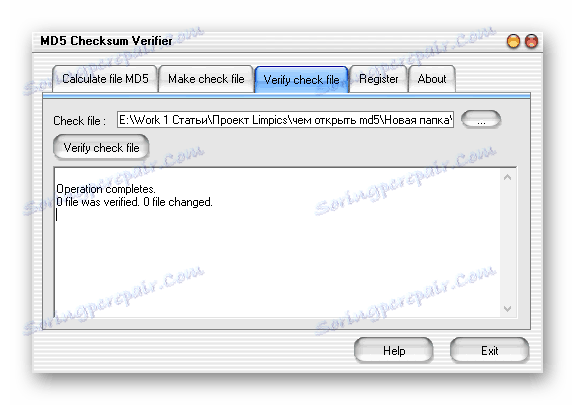 Otwórz okno w MD5 Checksum Verifie
