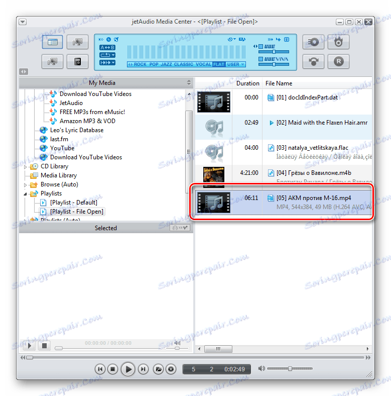 Zacznij odtwarzać plik wideo MP4 w aplikacji jetAudio