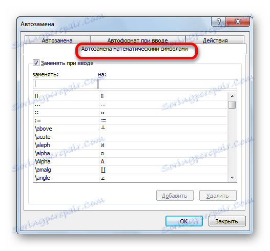 AutoCorrection s matematickými symbolmi v programe Microsoft Excel