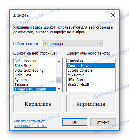 Štandardné nastavenia písma v programe Internet Explorer