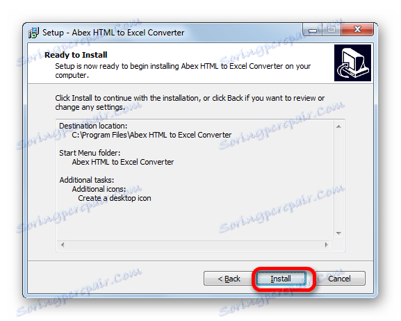 Стартирайте инсталационната програма Abex HTML to Excel Converter