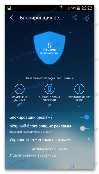 Blokiranje oglaševalskega brskalnika UC