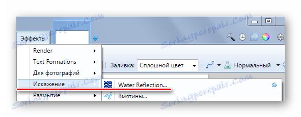 Odraz vody v aplikaci Paint.NET
