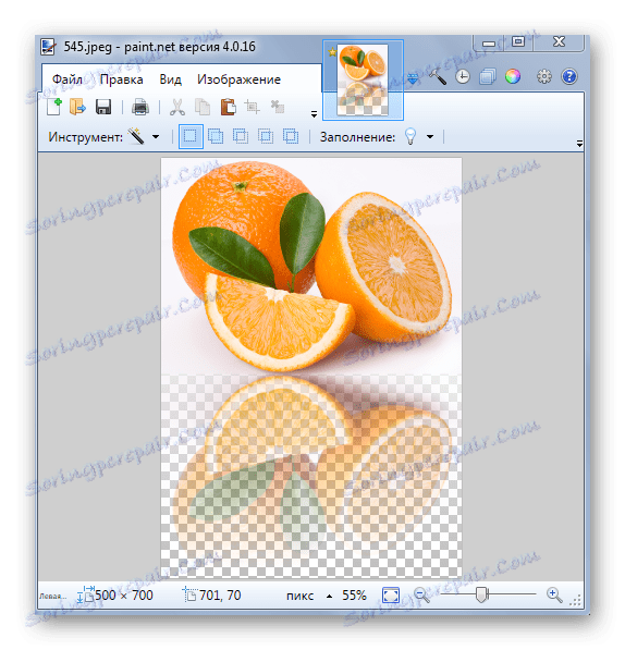 Použijte reflexi mokré podlahy v aplikaci Paint.NET