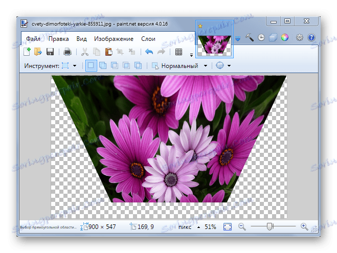 Aplikujte efekt Perspective na Paint.NET