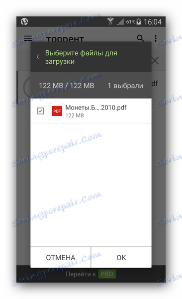 Wybór plików do pobrania uTorrent