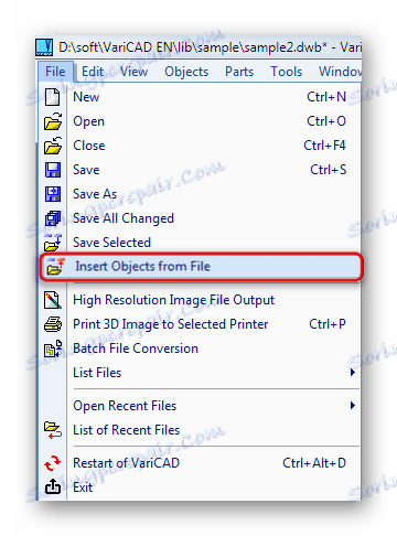 Импортиране на обекти от файл във VariCAD