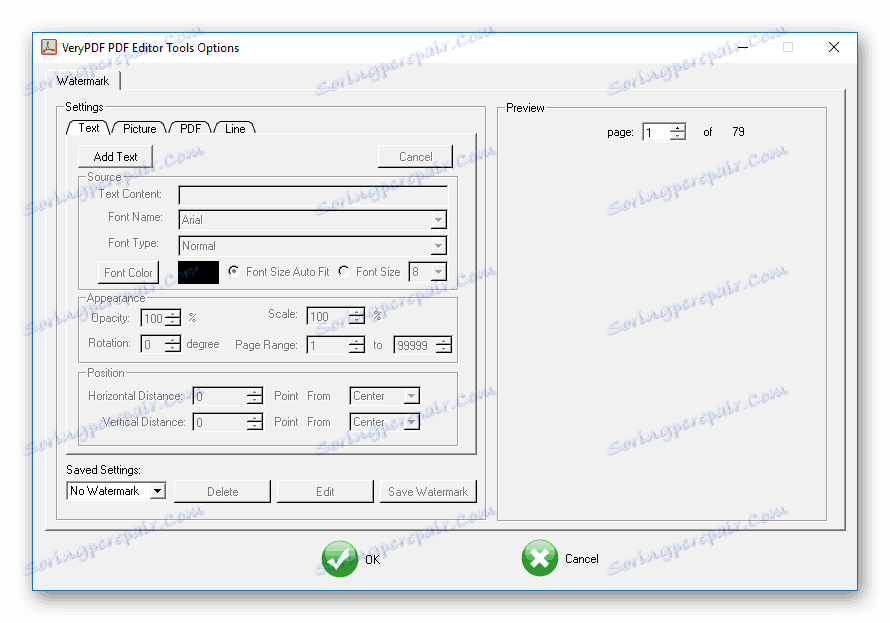 Vodoznak v aplikaci VeryPDF PDF Editor