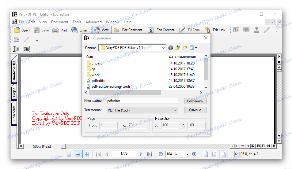 Uložení do aplikace VeryPDF PDF Editor