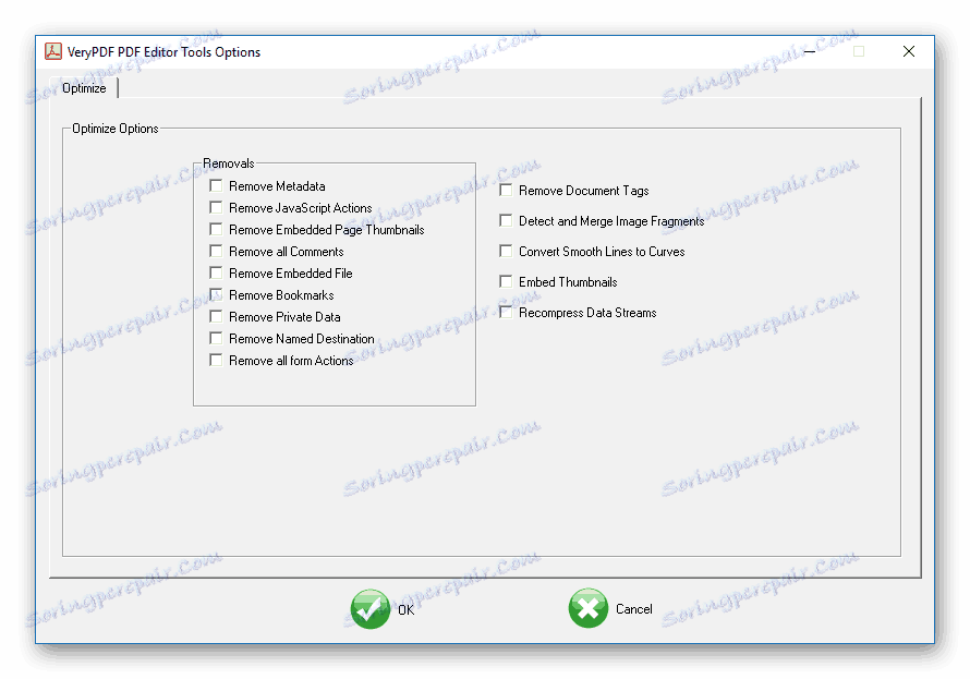 Optimalizace v editoru PDF VeryPDF