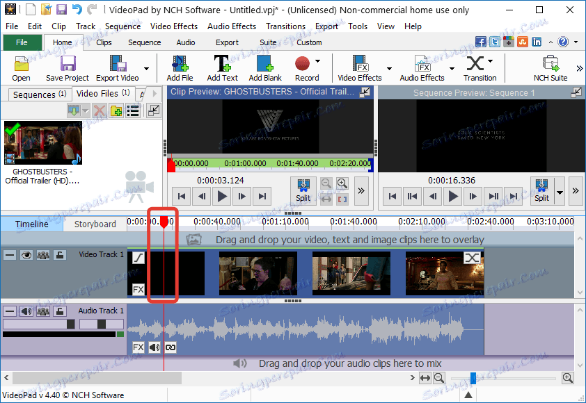 Обрізка відео в VideoPad Video Editor