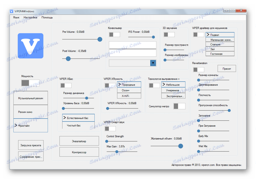 Rozdiely medzi režimom voľného štýlu a hudby v programe ViPER4Windows