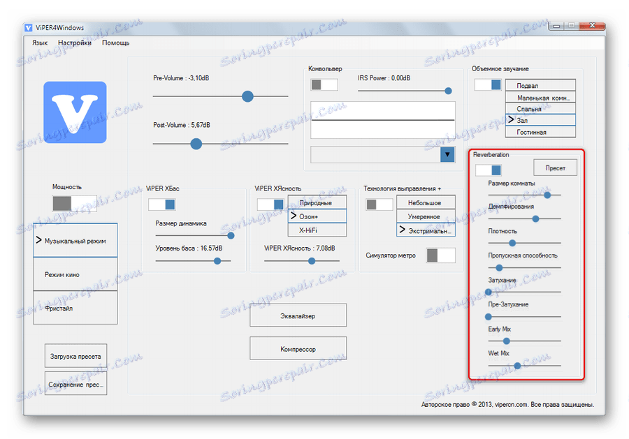 Vytváranie efektu ozveny v programe ViPER4Windows
