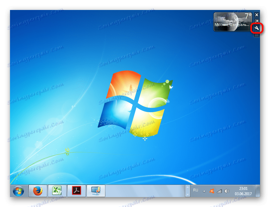 Отворете настройките на притурките за времето в Windows 7