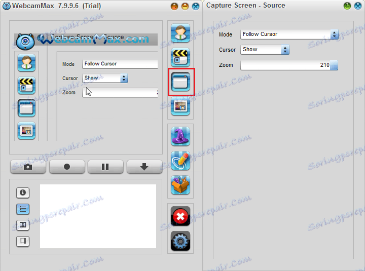 Записване на видео от компютърния екран в WebcamMax