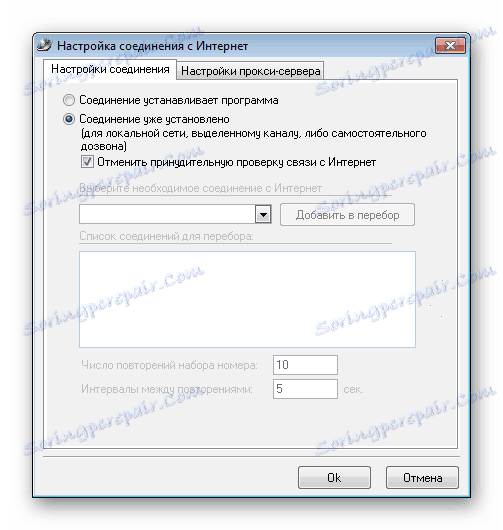 Nastavení připojení WebTransporter