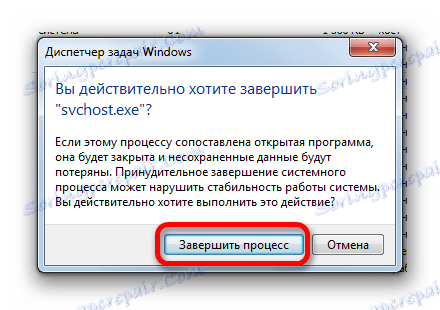 Потвърждение за завършване на процеса SVCHOST.EXE