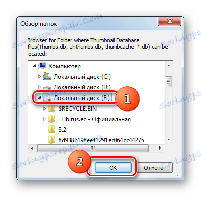 Okno za izbiro imenika v orodju za čiščenje orodja Thumbnail Database Cleaner