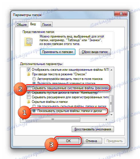 Omogočanje vidnosti skritih map in datotek v oknu z možnostmi mape