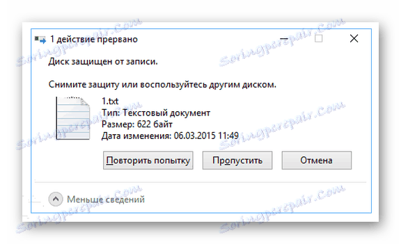 Systémová zpráva pro ochranu disku před zápisem v systému Windows
