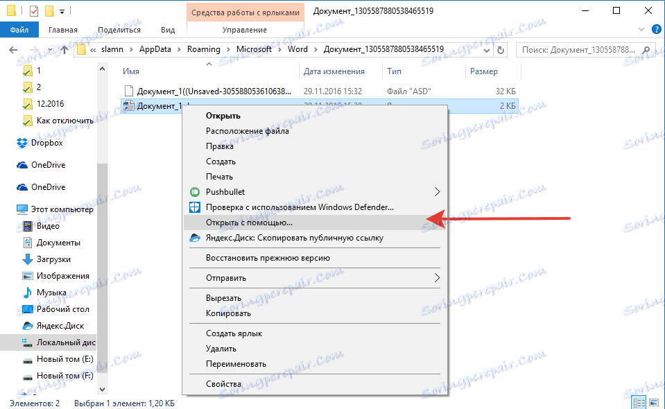 otwórz za pomocą programu Word