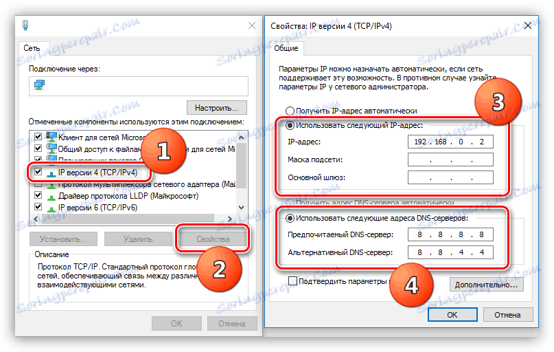 Konfigurowanie adresów IP i DNS dla połączeń sieciowych