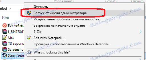 Zaženite namestitveno datoteko Steam kot skrbnik
