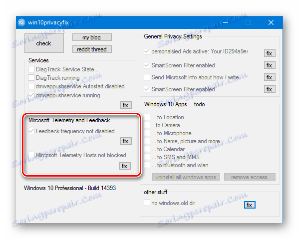 Windows 10 Privacy Fixer 03 Обратна връзка и телеметрия