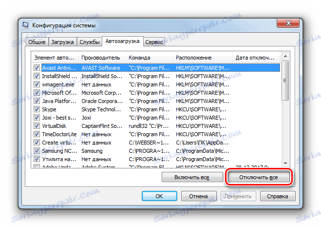 Onemogućite automatsku izradu sigurnosnih kopija na kartici Pokretanje u prozoru konfiguracije sustava u sustavu Windows 7