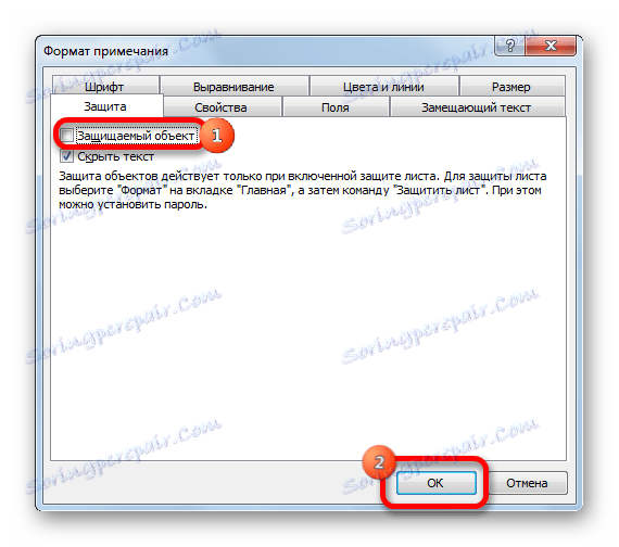Zakázať ochranu poznámok v programe Microsoft Excel