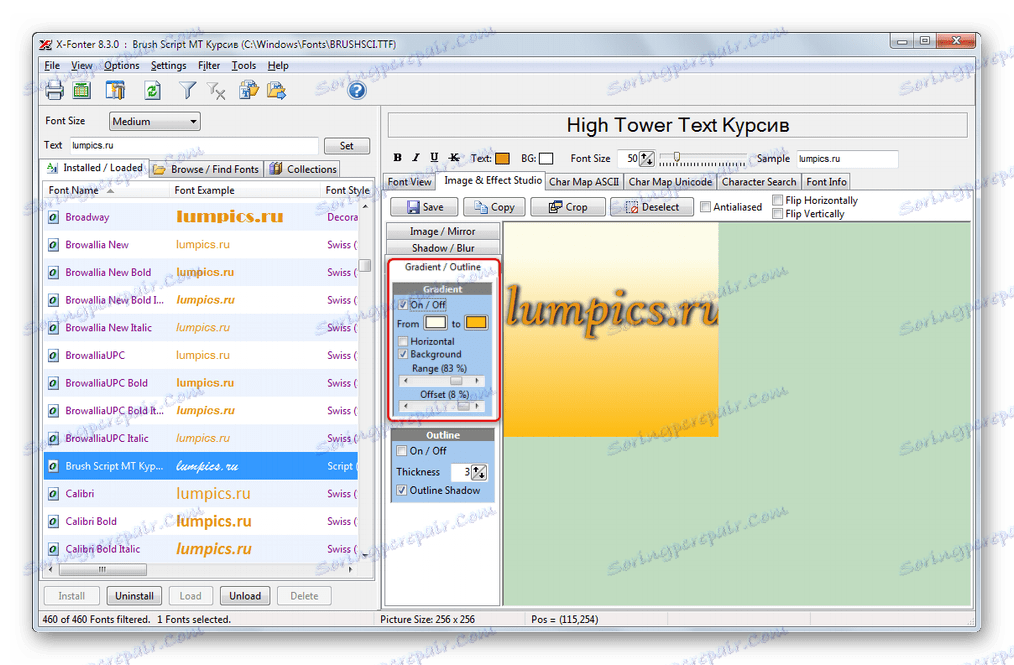 Přidání přechodu na text a pozadí při vytváření bannerů ve formátu X-Fonter