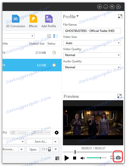 التقاط الفوري للإطار في Xilisoft Video Converter