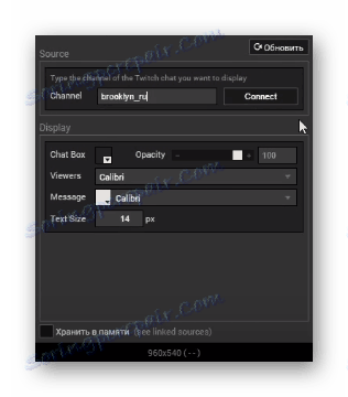 Konfigurace chatu ve službě Xsplit Broadcaster