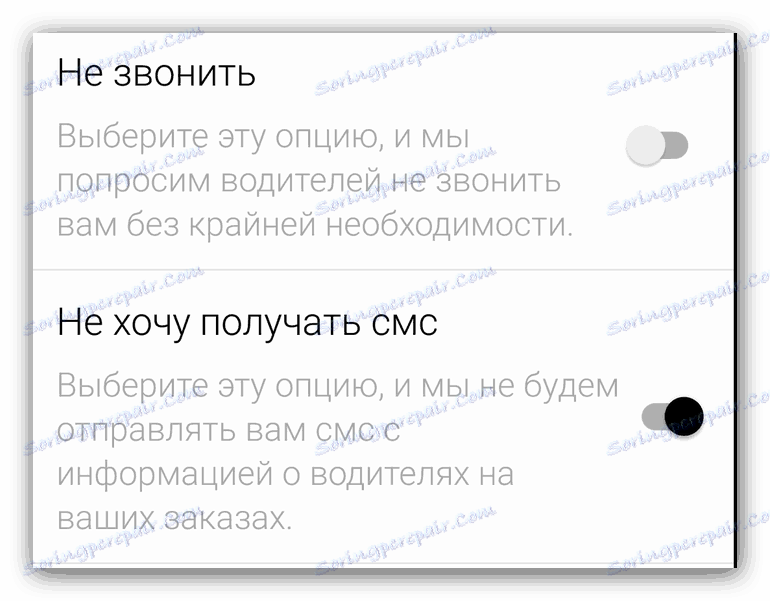 Mogućnosti povezivanja s vozačima Yandex Taxi