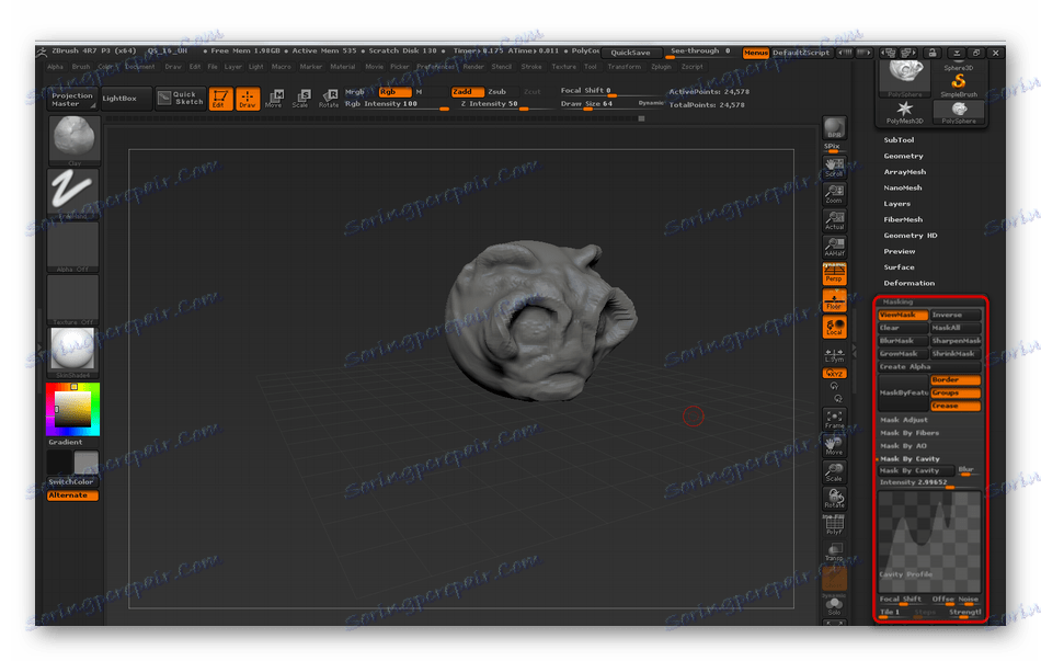 Masky překryvných 3D modelů v ZBrushu
